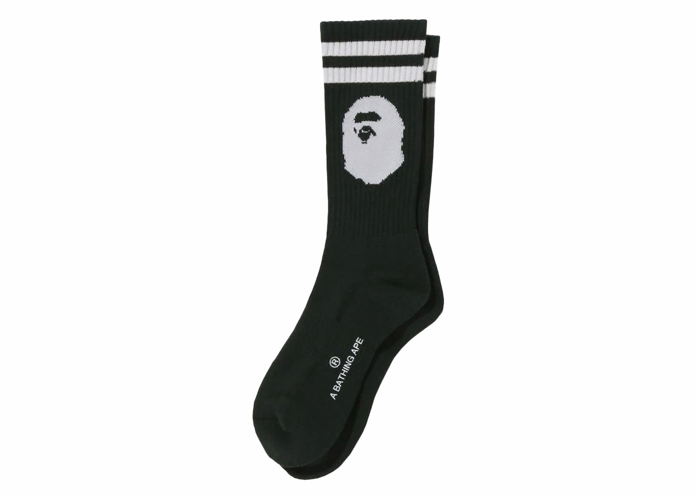 Чорапи BAPE BAPE Ape Head Line Socks Olivedrab Черно | 1J80-184-004, 0