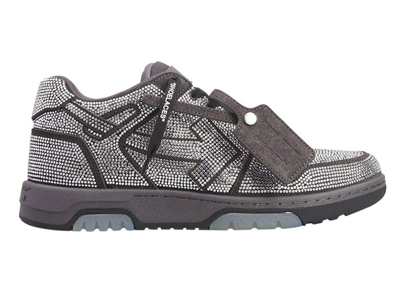 Кецове и обувки Off-White Out Of Office OOO Low Tops Dark Grey Strass Сиво | OMIA189S23LEA0080701, 0