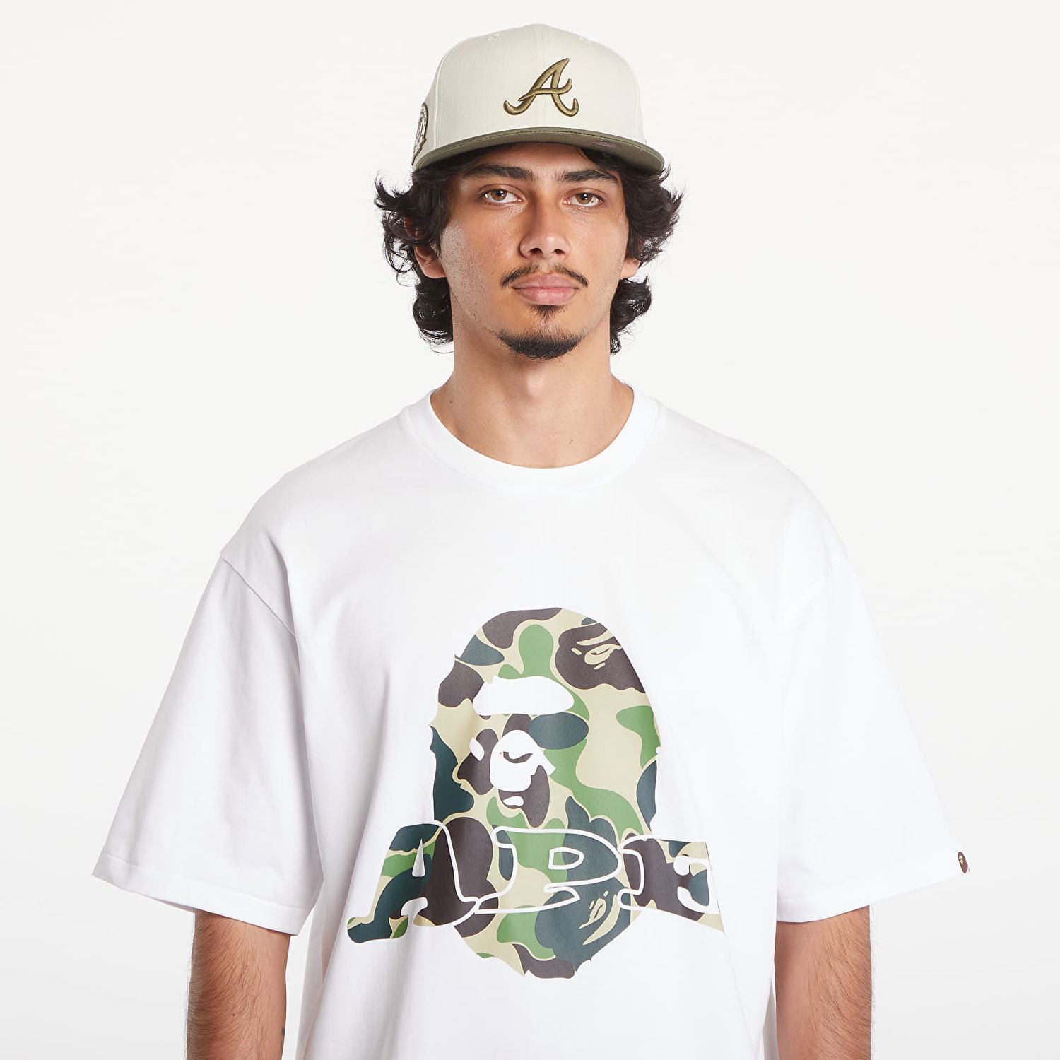 Тениска BAPE A BATHING APE Abc Camo Ape Head Relaxed Fit Short Sleeve Tee White Бяло | 001TEK801333M WHT, 1
