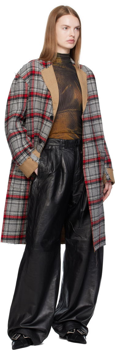 Панталони R13 R13 Pleated Wide Leg Leather Pants Черно | R13WR440-R426A, 3