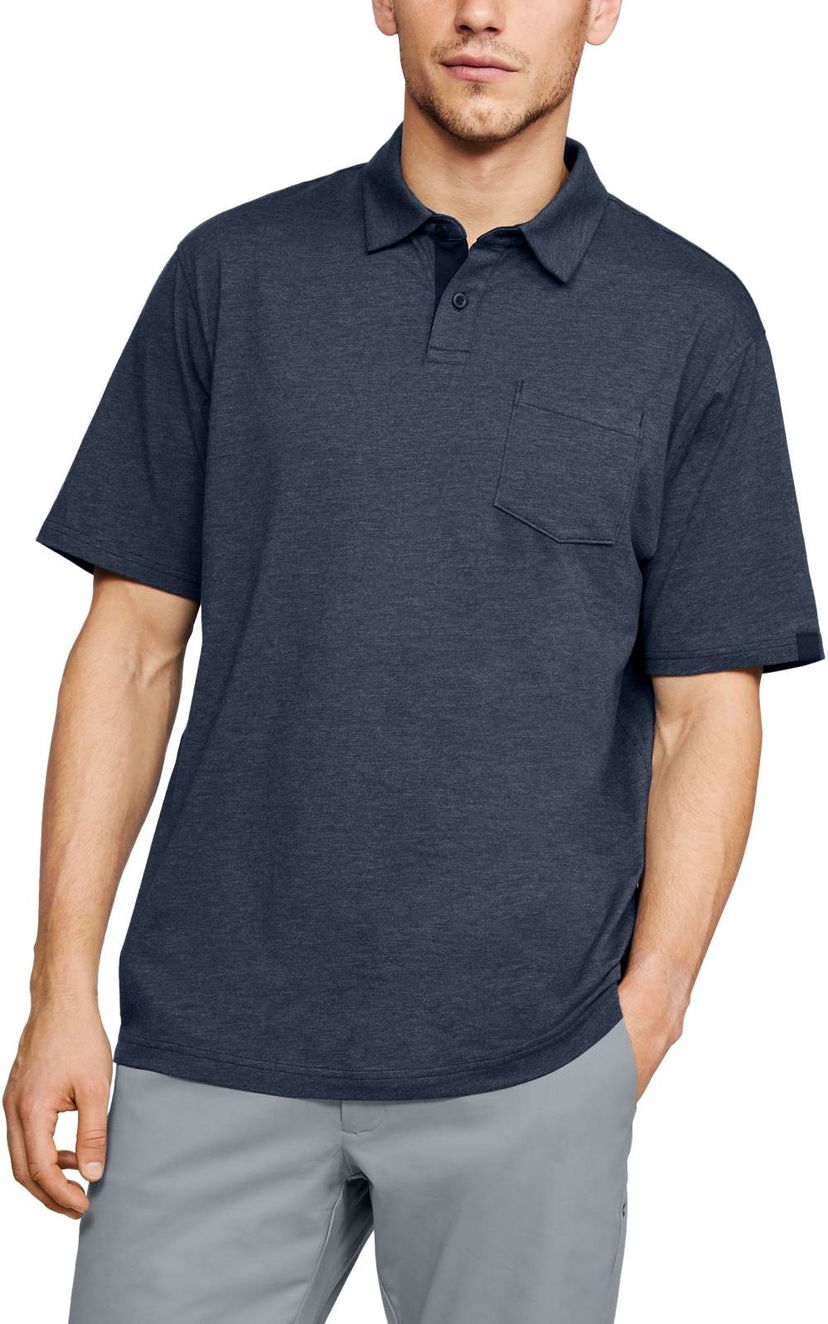 Поло тениска Under Armour Scramble Textured Golf Polo Синьо | 1321111-408