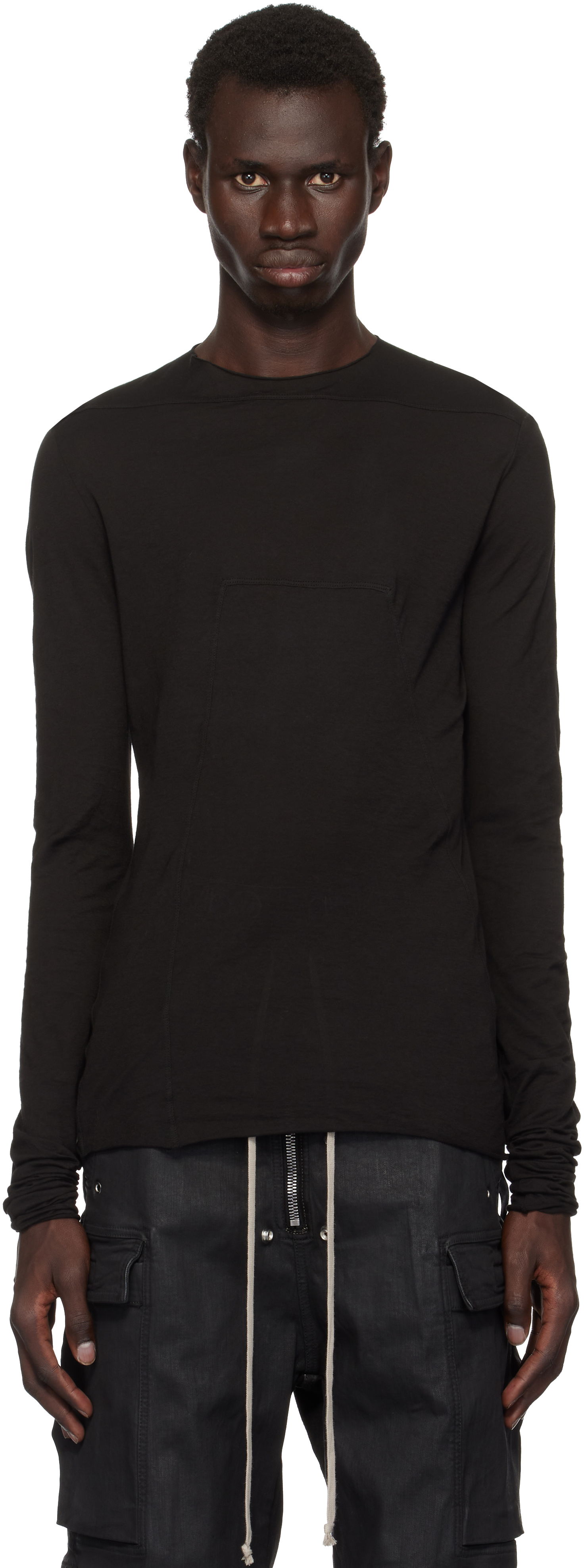 Тениска Rick Owens Long Sleeve T-Shirt Черно | DU02D2267 BH, 0