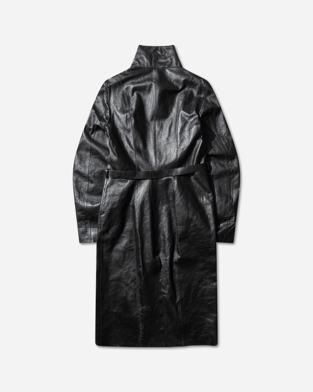 Leather Belted Concealed Coat
