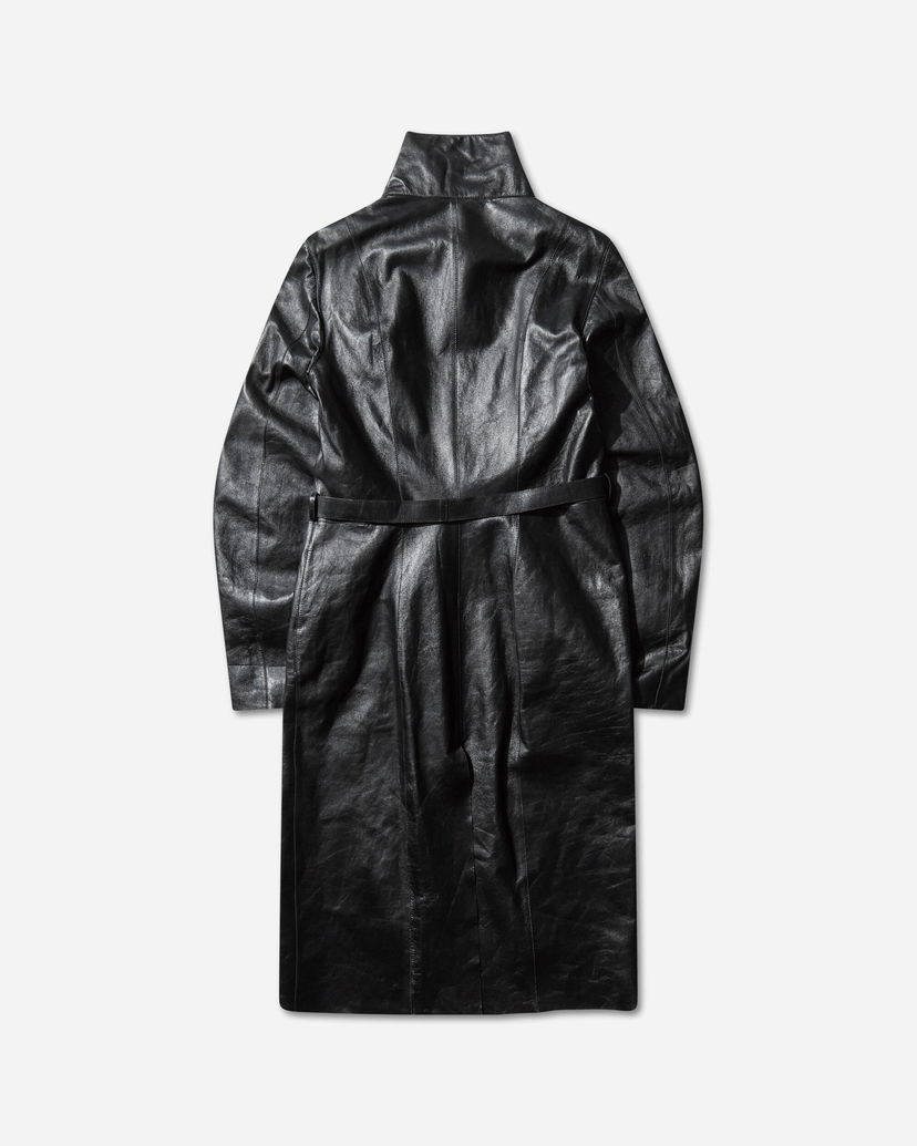 Тренчкот OUR LEGACY Leather Belted Concealed Coat Черно | W4259CS 001