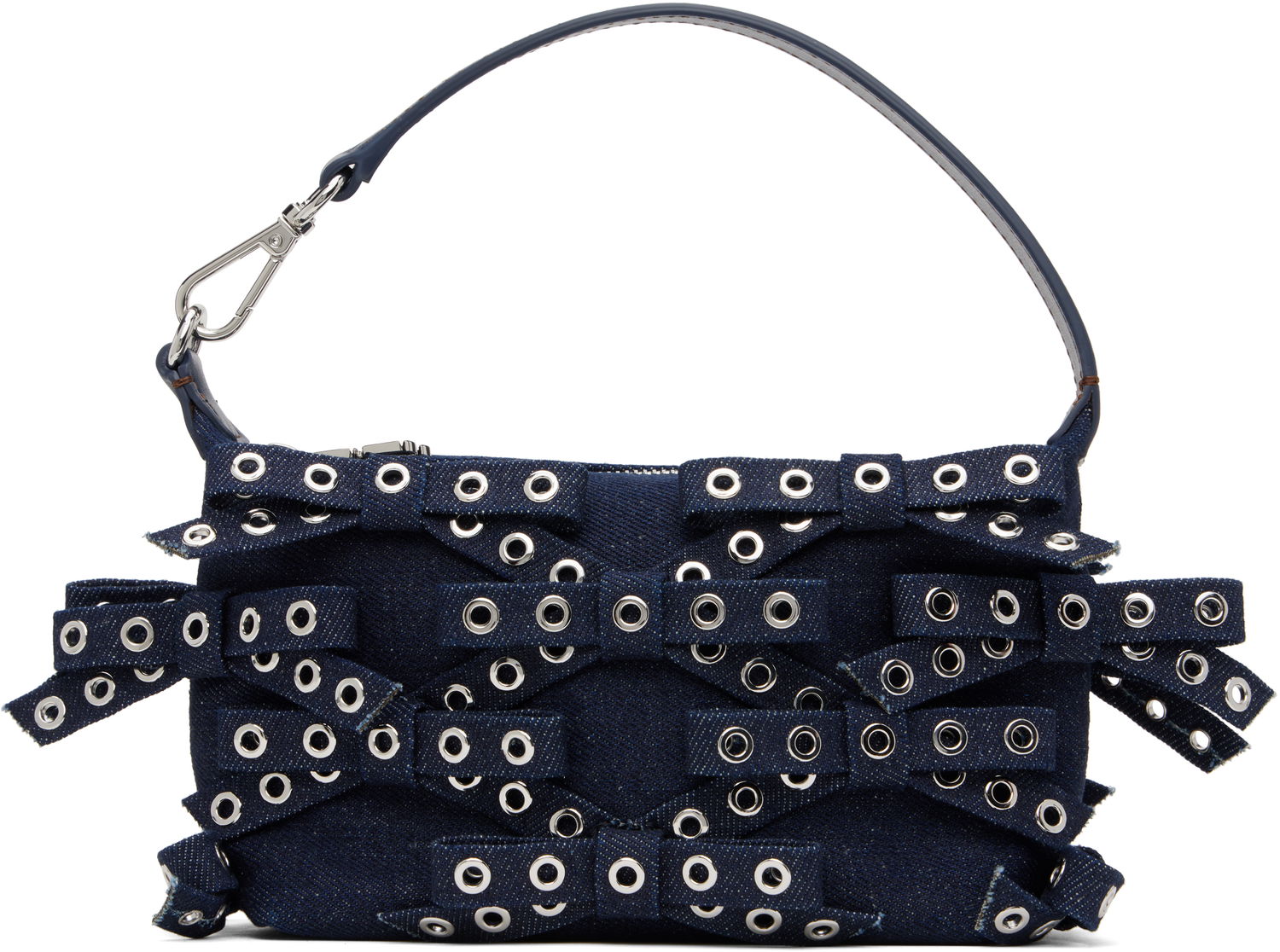 Дамска чанта GANNI GANNI Bow Eyelet Butterfly Denim Pouch Bag Тъмно синьо | A6378, 0