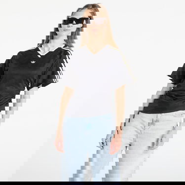 Тениска adidas Originals T-Shirt Rouched V-Neck Short Sleeve Черно | KC9123, 0