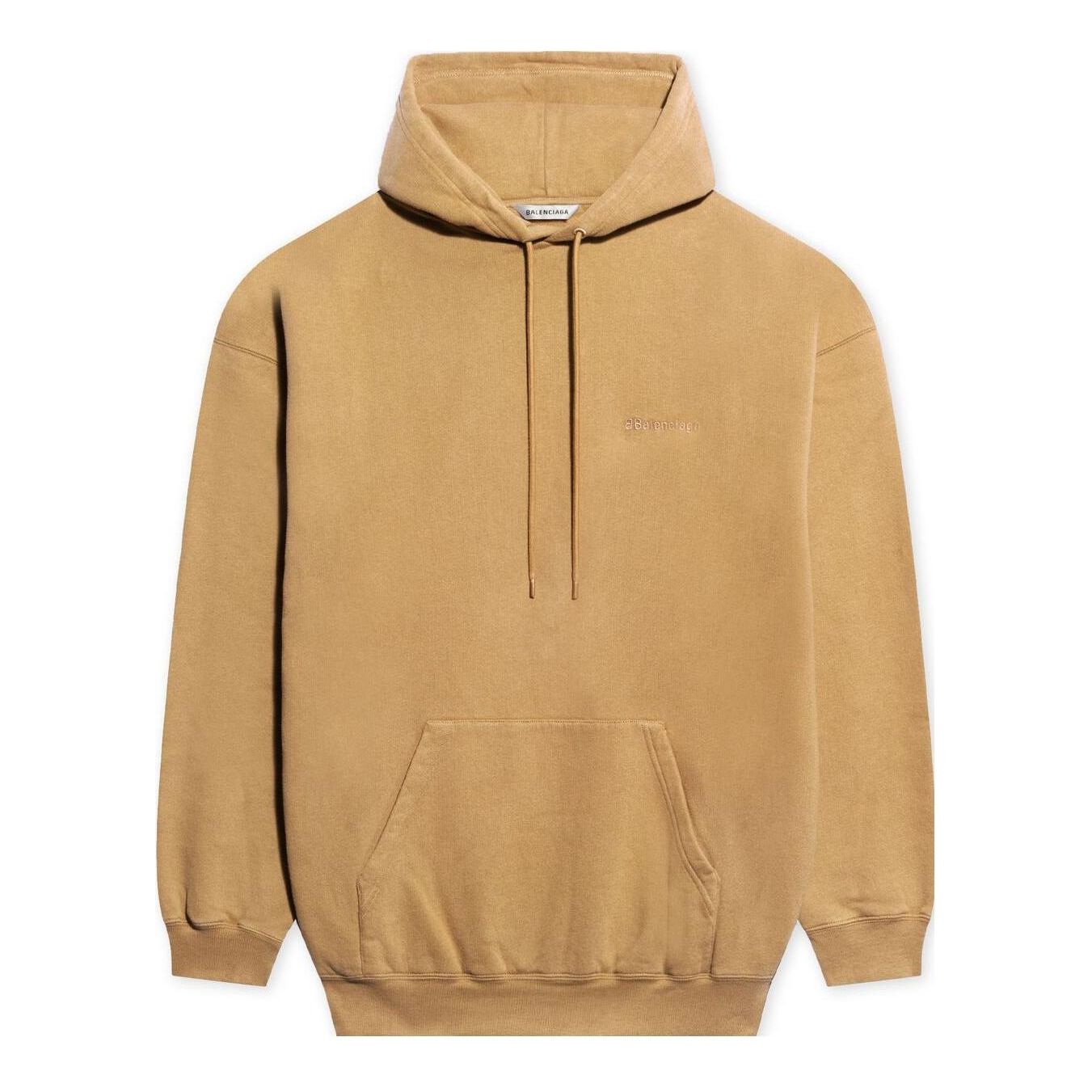 Суитчър Balenciaga Chest Logo Embroidered Hoodie Бежово | 578135TJV859504, 0