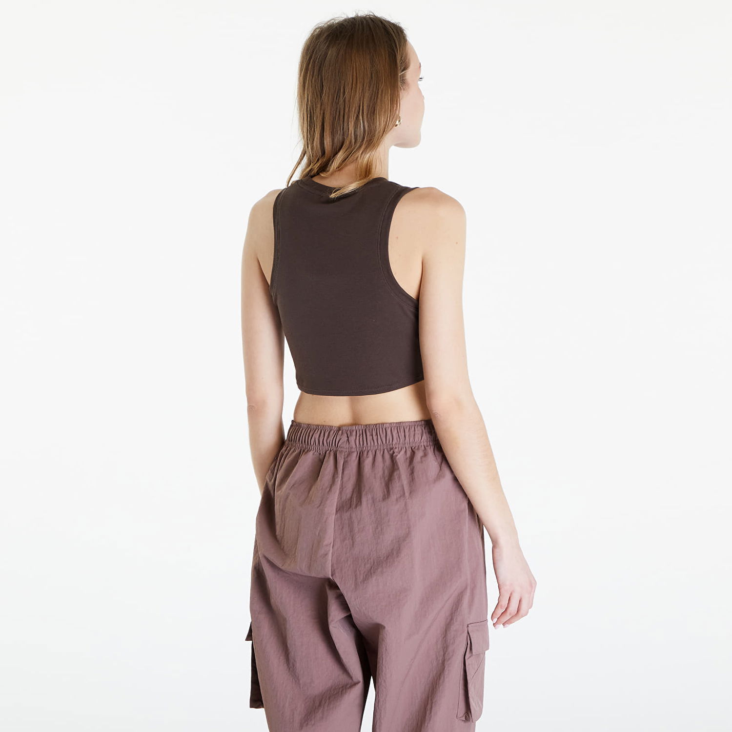 Потник Nike Sportswear Essentials Ribbed Cropped Tank Baroque Brown/ Sail Кафяво | FB8279-237, 1