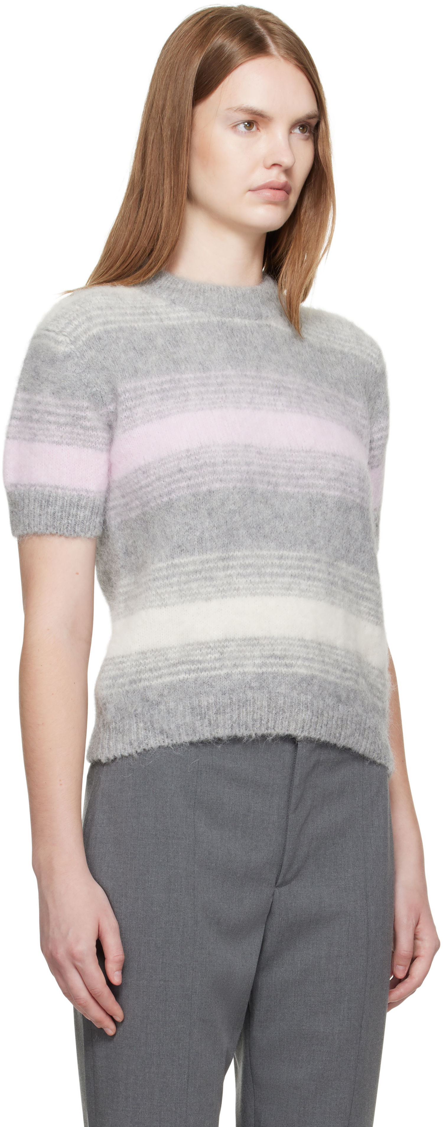 Пуловер KENZO Kenzo Paris 'KENZO Speed Stripe' Short Sleeve Sweater Сиво | FF62TO6053CG, 1
