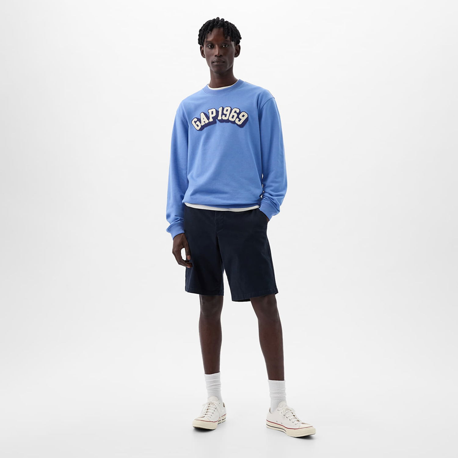 Суитчър GAP Logo Crewneck Sweatshirt Cabana Blue 602 Синьо | 829103-07, 1