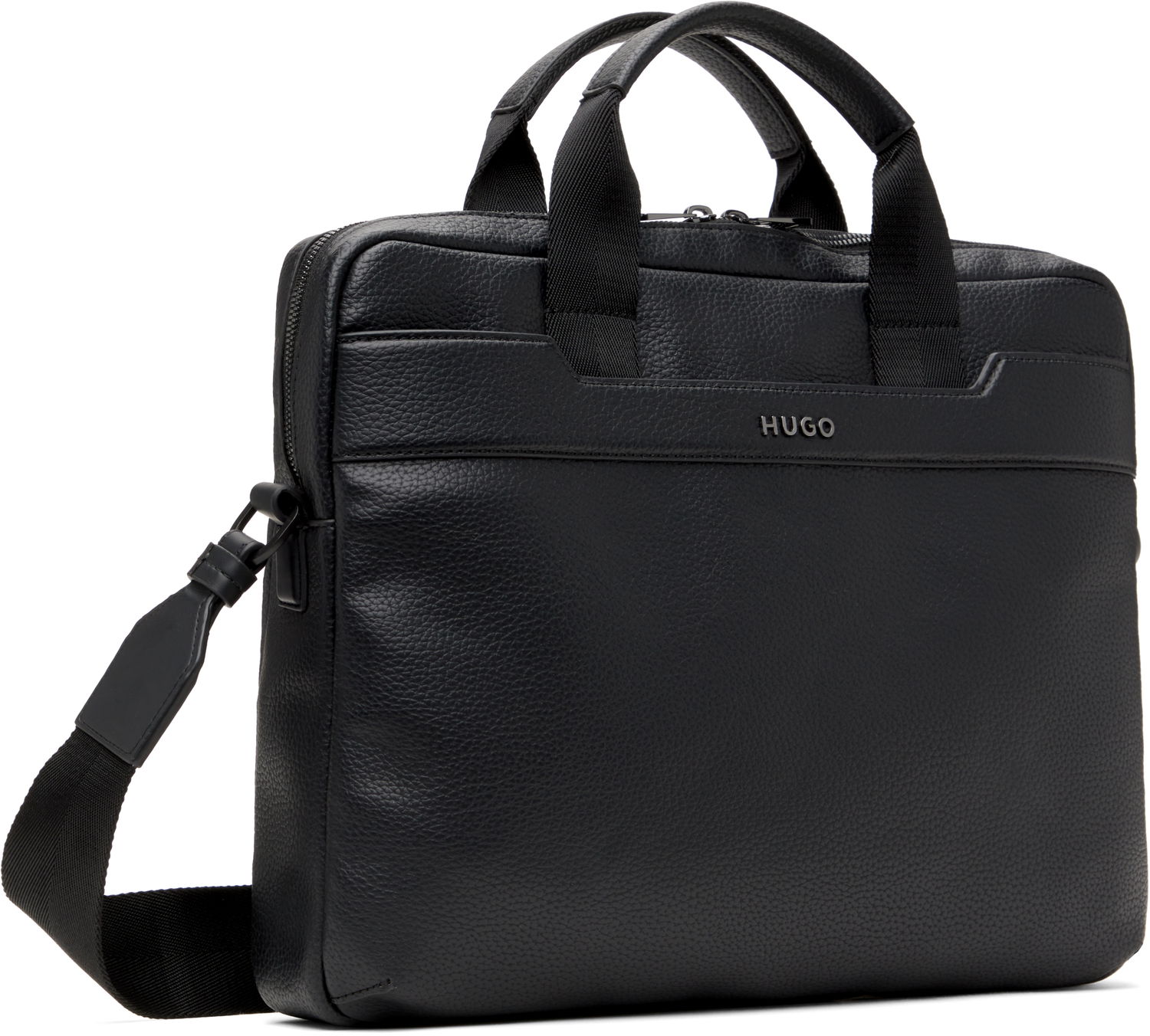 Дамска чанта BOSS Hugo Grained Faux-Leather Briefcase Черно | 50541947, 1