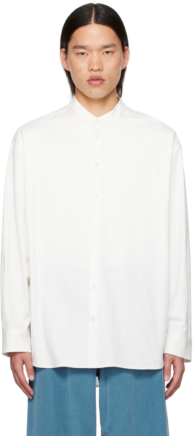 Риза The Row Long Sleeve Band Collar Shirt Бяло | 332-W1699