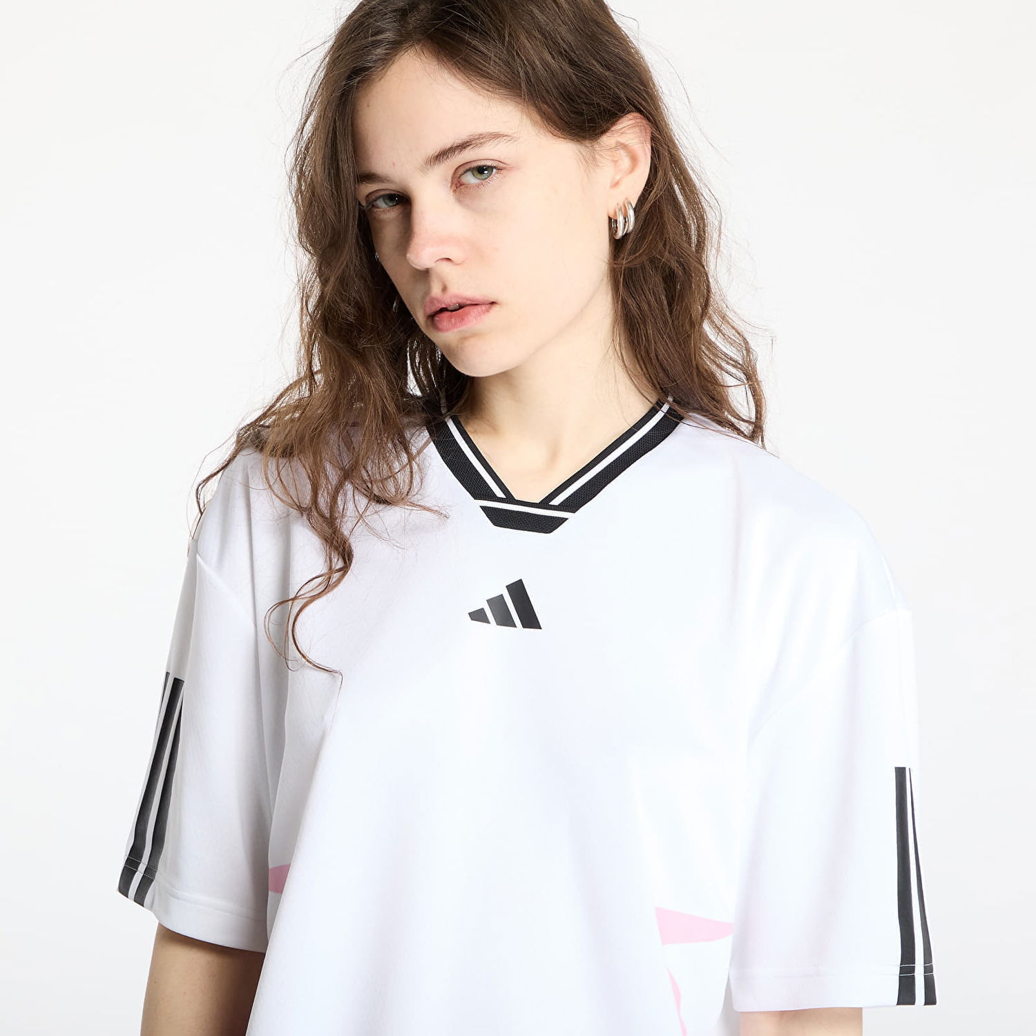 Тениска adidas Originals Tiro Cut 3 Stripes Color Block Boyfriend T-Shirt Бяло | JG4061, 1