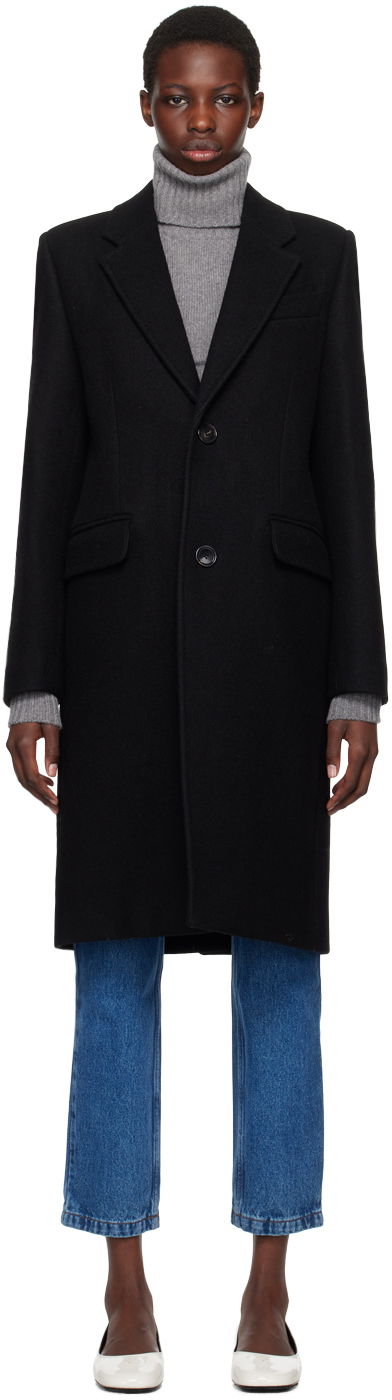 Палта AMI Paris Black Two-Button Coat Черно | FCO010.WV0049