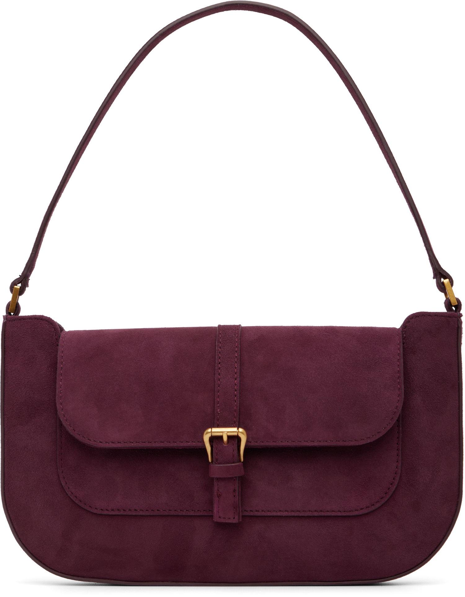 Чанта през рамо BY FAR BY FAR Miranda Suede Shoulder Bag Бургунди | MWBSB023KL009RD028PL, 0