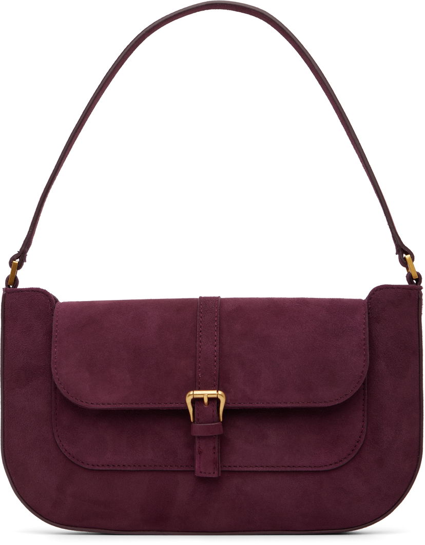 Чанта през рамо BY FAR BY FAR Miranda Suede Shoulder Bag Бургунди | MWBSB023KL009RD028PL
