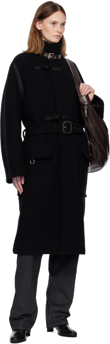 Палта LEMAIRE Buckled Collar Belted Duffle Coat Черно | CO1112 LF1116, 3