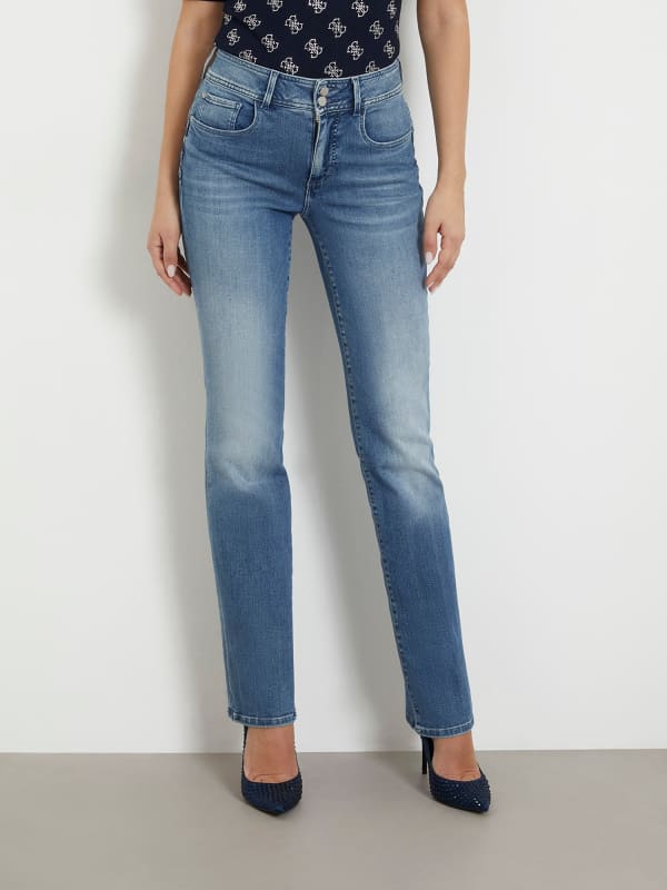 Дънки GUESS High Rise Straight Denim Pant Тъмно синьо | W4RA0VD4Q0E, 0