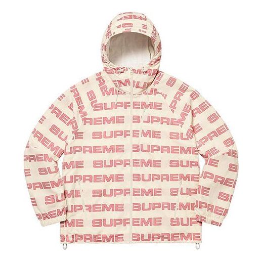 Ветровка Supreme Logo Ripstop Hooded Track Jacket Бежово | SUP-FW21-106