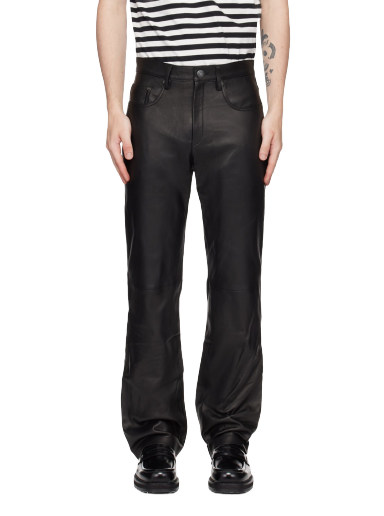 Straight-Fit Leather Pants