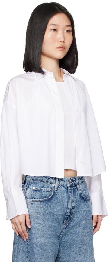 Риза rag & bone Rag & Bone Martha Cropped Shirt Бяло | WAW24PA0024602, 1