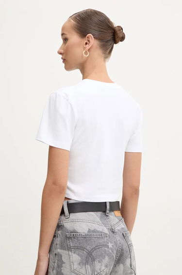 Съкратен топ Fiorucci Cropped Graphic T-Shirt Бяло | W01FMTSH094CJ03WH01, 2