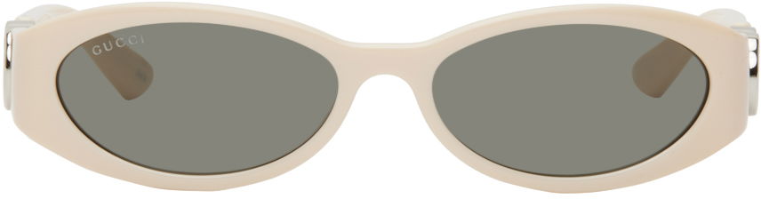 Слънчеви очила Gucci Off-White Oval Sunglasses Бежово | GG1660S, 0