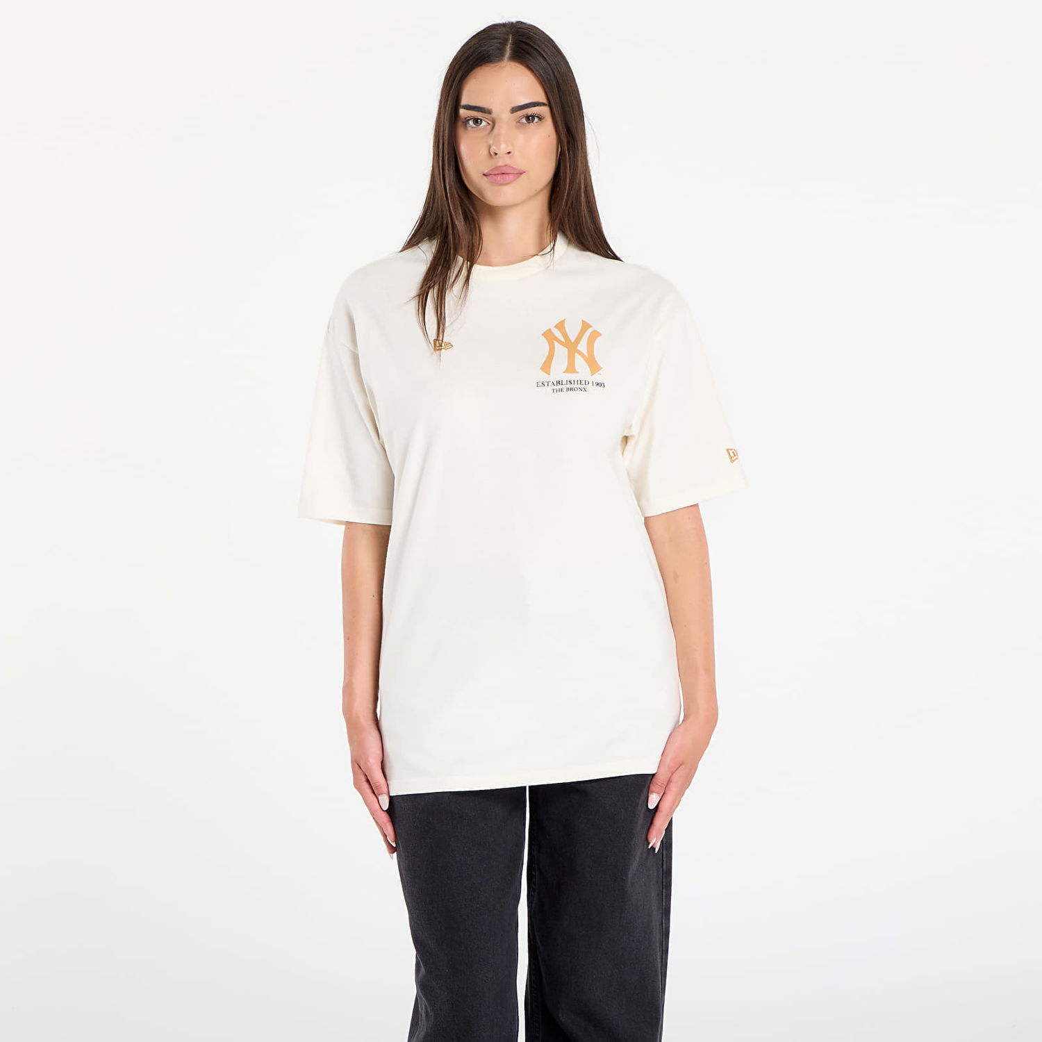 Тениска New Era New Era MLB Graphic OS Tee New York Yankees Бежово | 60667854, 0