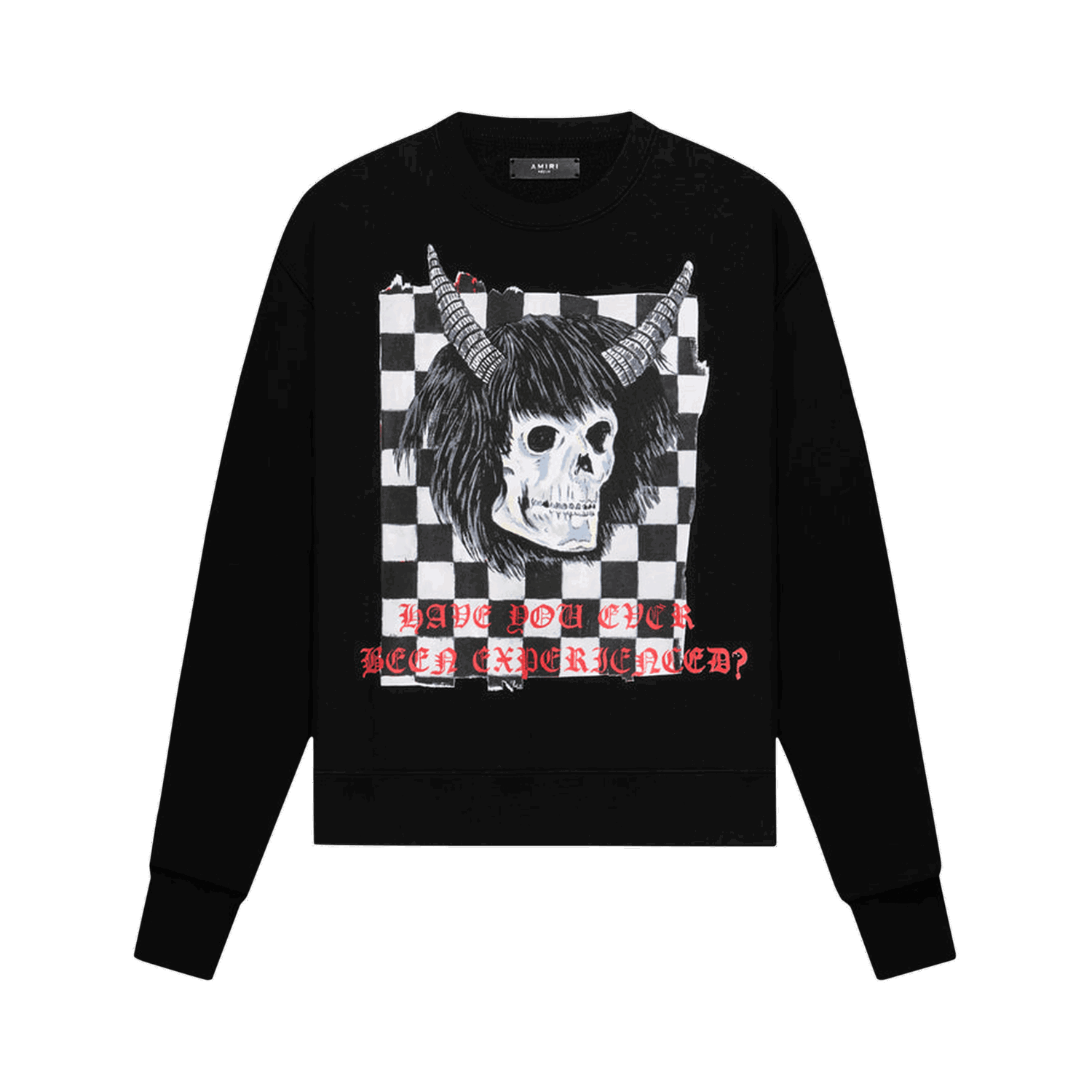Суитчър AMIRI x Wes Lang Checker Skull Crew Черно | AW22MJG009 001 BLAC, 0