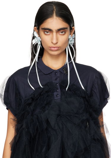 Значка Simone Rocha Simone Rocha Rosette Bow Earrings Бяло | ERG425 0916, 2