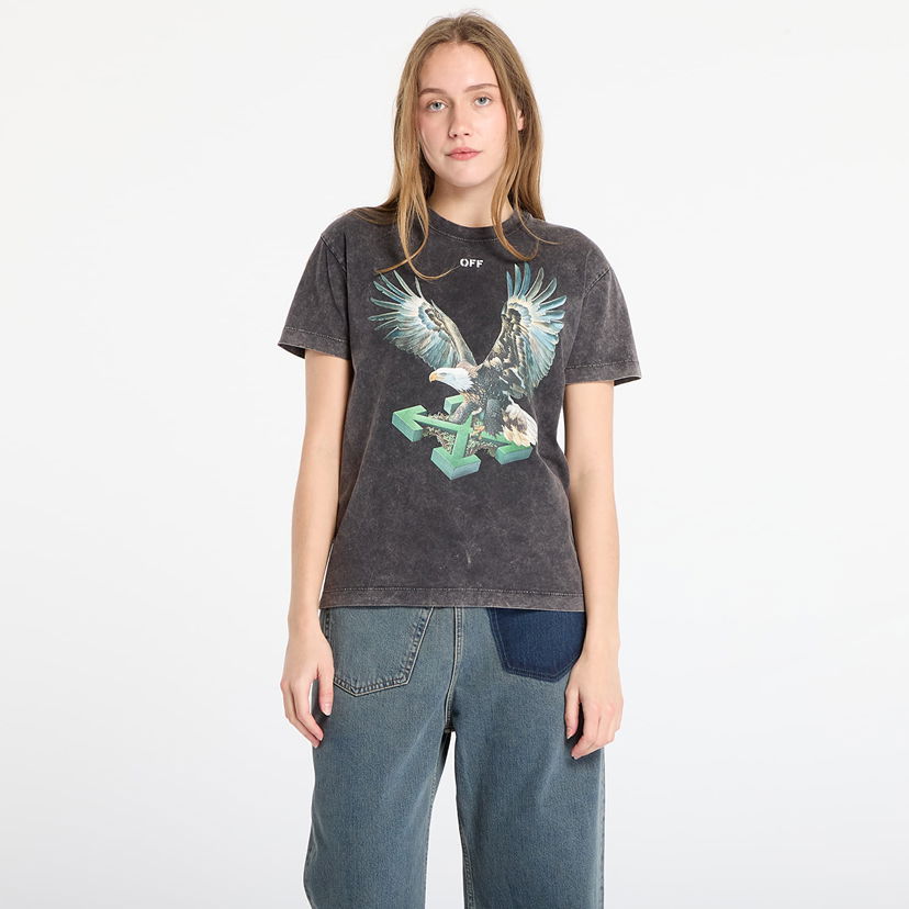 Тениска Off-White Eagle Arrow 90S Skate Short Sleeve T-Shirt Черно | OWAA13EF25JER0011301