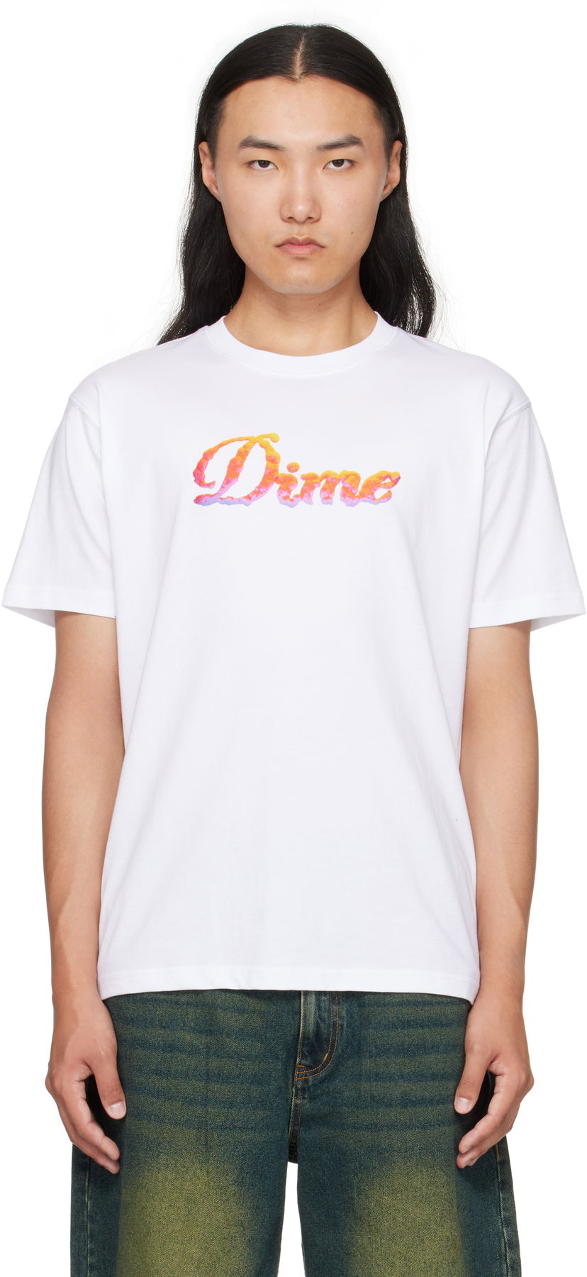 Тениска Dime Cursive Cloud T-Shirt Бяло | DIMEFA2564WHT