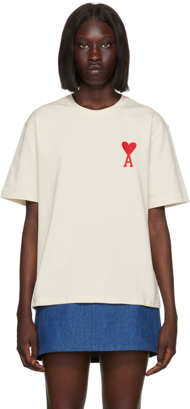 Тениска AMI SSENSE x T-Shirt Бежово | SPEUTS022.726, 0