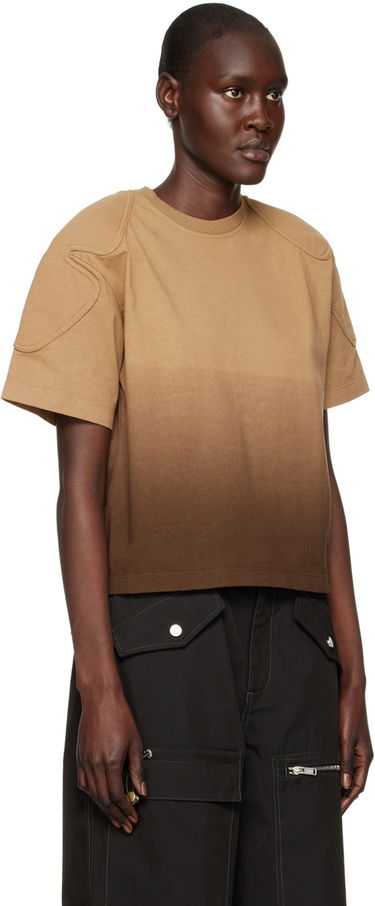 Съкратен топ Dion Lee Sunfade Gradient Cropped T-Shirt Кафяво | C3090R23, 4