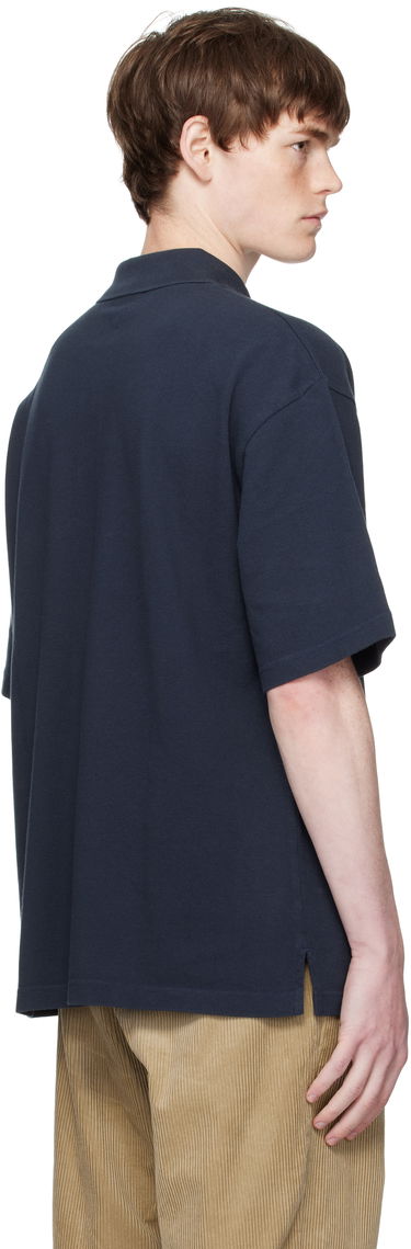 Поло тениска MAISON KITSUNÉ Maison Kitsuné Fox Head Patch Oversize Polo Тъмно синьо | PM00211KP0001, 2