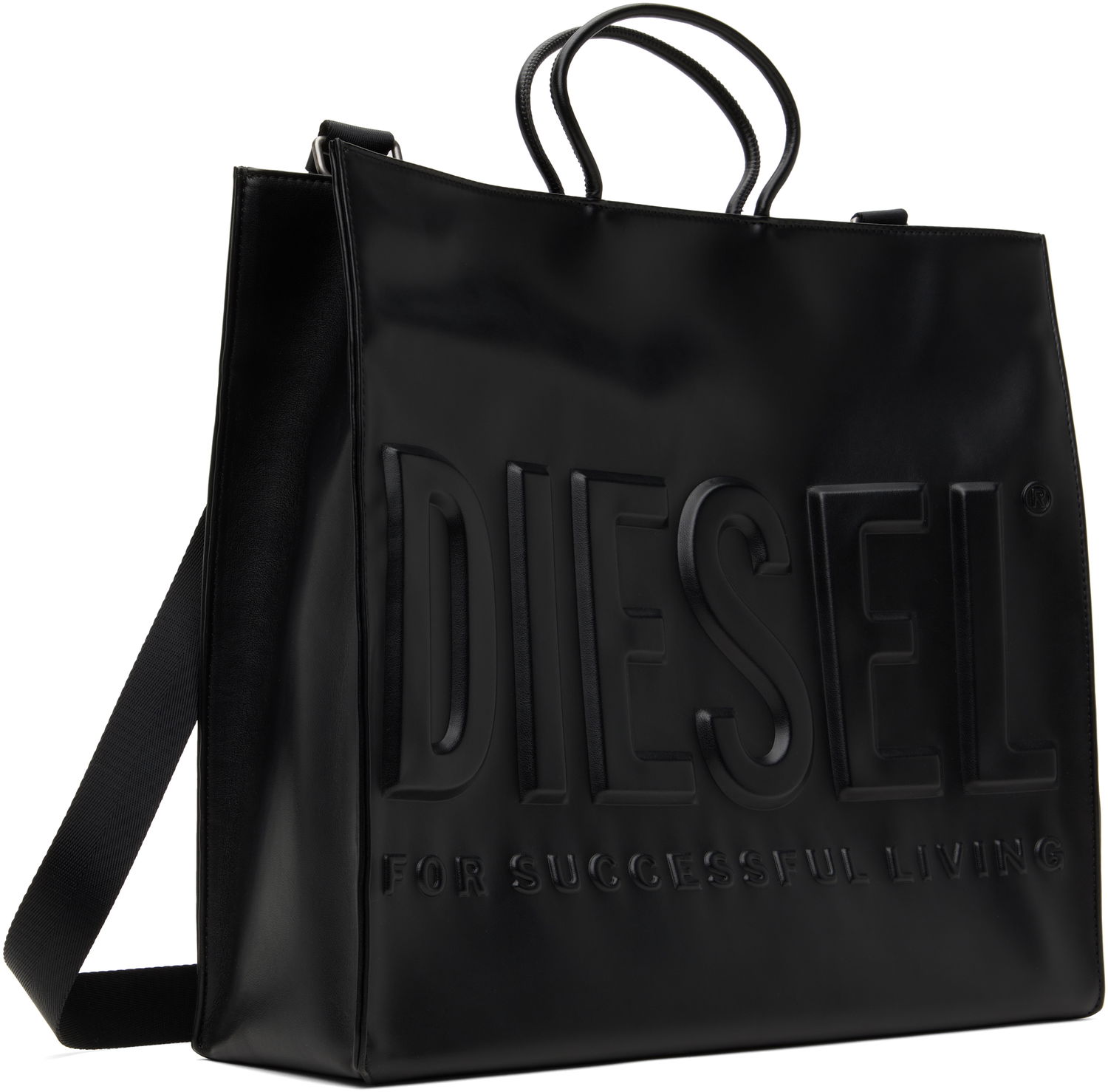 Голяма пазарска чанта Diesel 3D Logo Tote Bag Черно | X09931 P5184, 1
