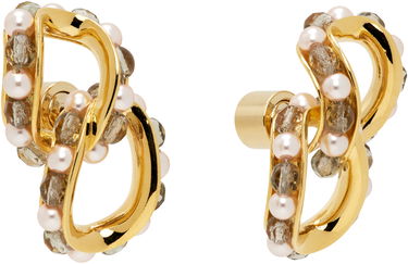 Обеци KIKO KOSTADINOV Kiko Kostadinov Kandel Gold-Tone, Pearl, and Smoky Quartz Earrings Жълто | KKWAW25ER02-156, 1
