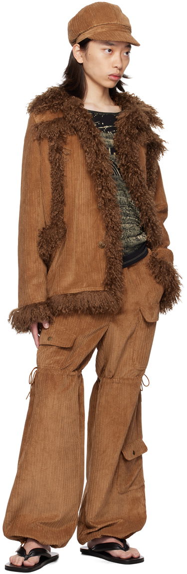 Карго панталони Anna Sui Anna Sui Corduroy Drawstring Cargo Pants Кафяво | M624V40, 3