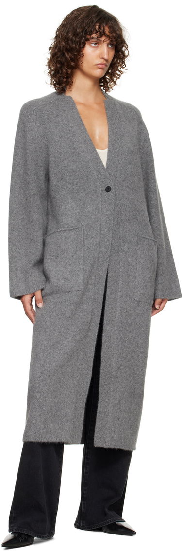 Пуловер Loulou de Saison Loulou de Saison Smet Yak Blend Maxi Cardigan Сиво | SMET, 3