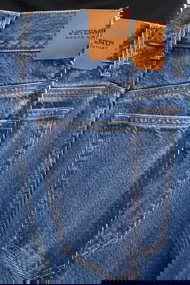 Дънки VETEMENTS VETEMENTS Cut Reconstructed High-Waisted Wide-Leg Jeans Синьо | UH76DP460MB3, 4