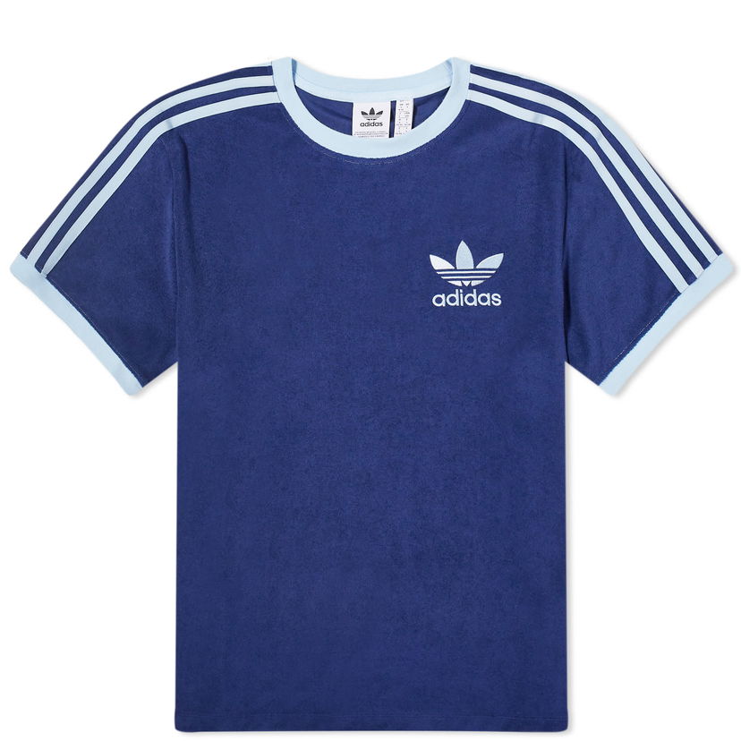 Тениска adidas Originals Terry 3 Stripe T-shirt Тъмно синьо | IR7465