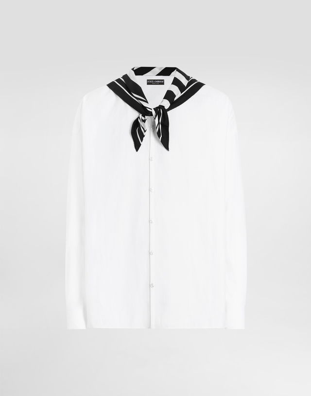 Dolce & Gabbana Long-Sleeved Shirt with Pussy-Bow