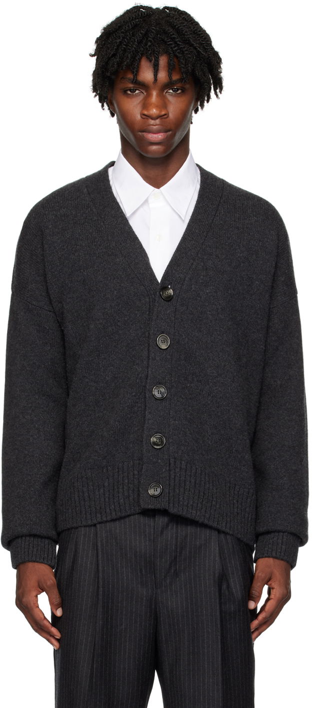 Пуловер AMI Patch Cardigan Черно | UKC110.KN0028, 0