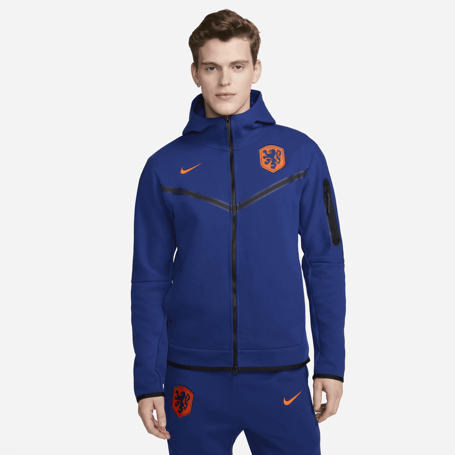 Суитчър Nike Netherlands Tech Fleece Windrunner Тъмно синьо | FJ8158-455, 1