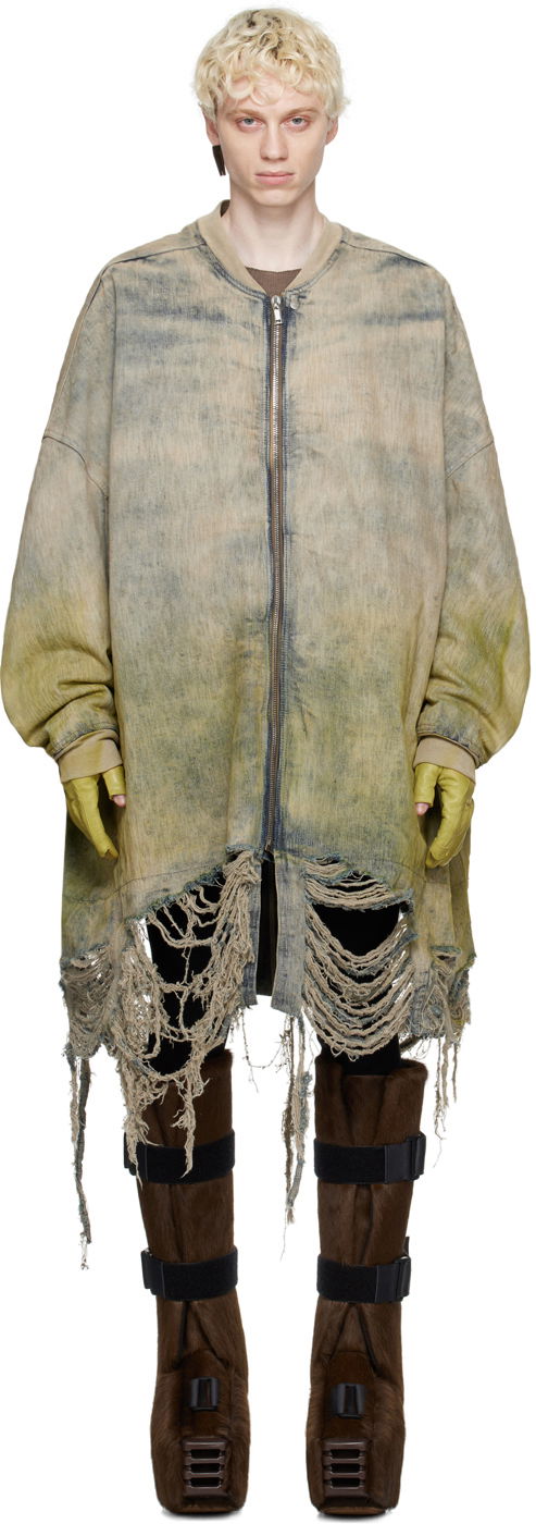 Яке Rick Owens Jumbo Peter Flight Down Denim Jacket Сиво | RR02C7717 HDADF1, 0