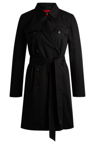 Double-Breasted Regular-Fit Cotton Trench Coat