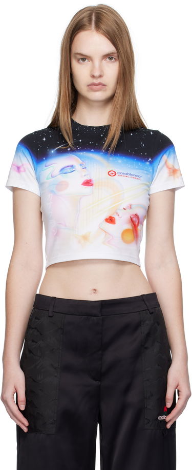 Съкратен топ Casablanca Casablanca Galactic Connection Cropped T-Shirt Многоцветен | WPF25-JTS-009-01, 0