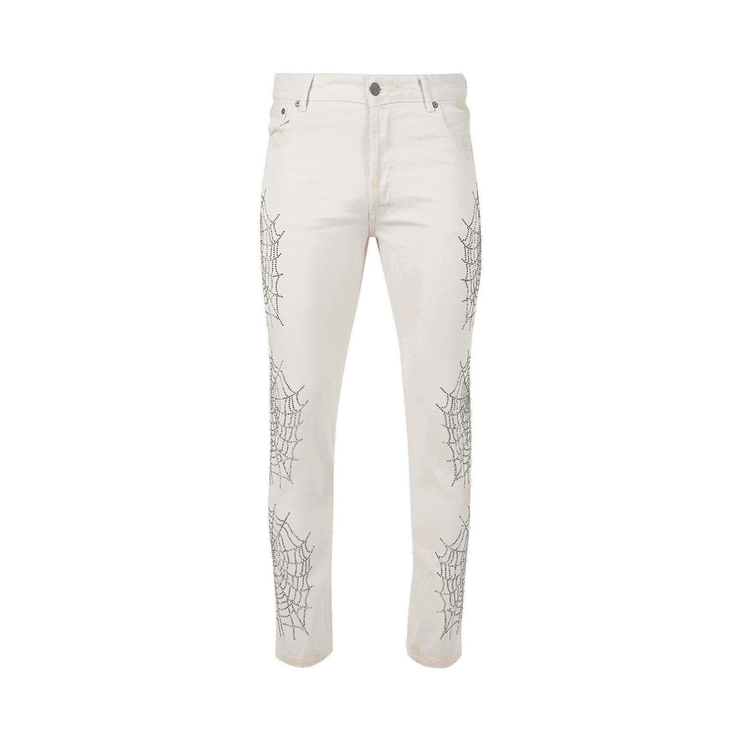 Дънки Palm Angels Spider Regular 5 Pockets Pants Бяло | PMYA012F22DEN0080372, 0