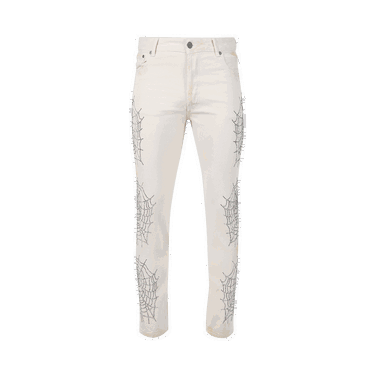 Дънки Palm Angels Spider Regular 5 Pockets Pants Бяло | PMYA012F22DEN0080372, 0