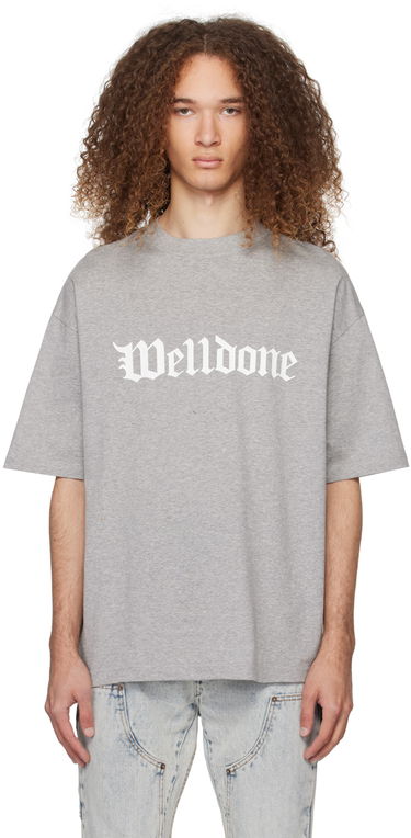 Тениска We11done We11done Gothic Logo T-Shirt Сиво | WD-TT0-24-899-U-MG, 0